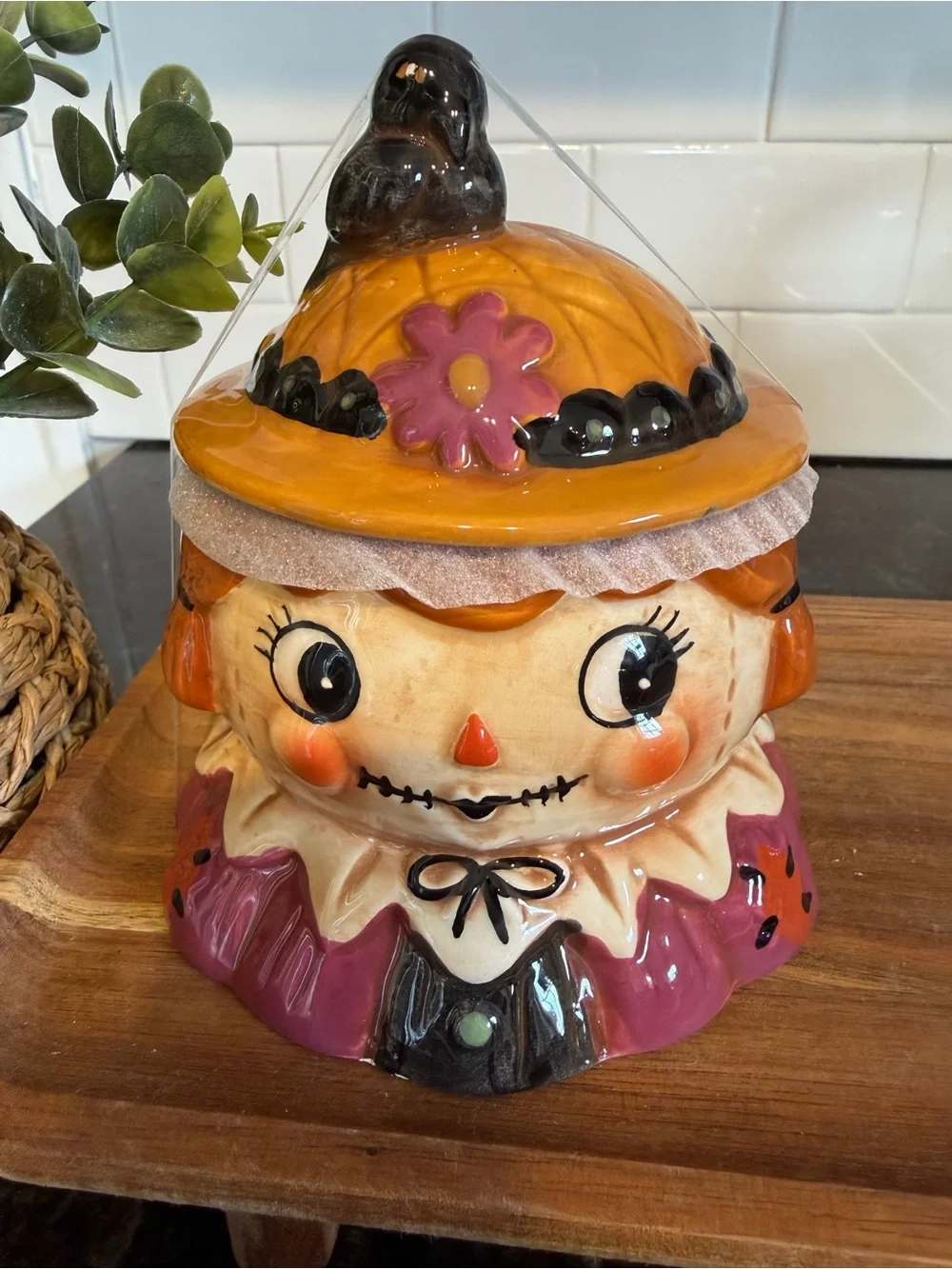 Johanna Parker Scarecrow Halloween Fall Critter Bowl Canisters set of 2